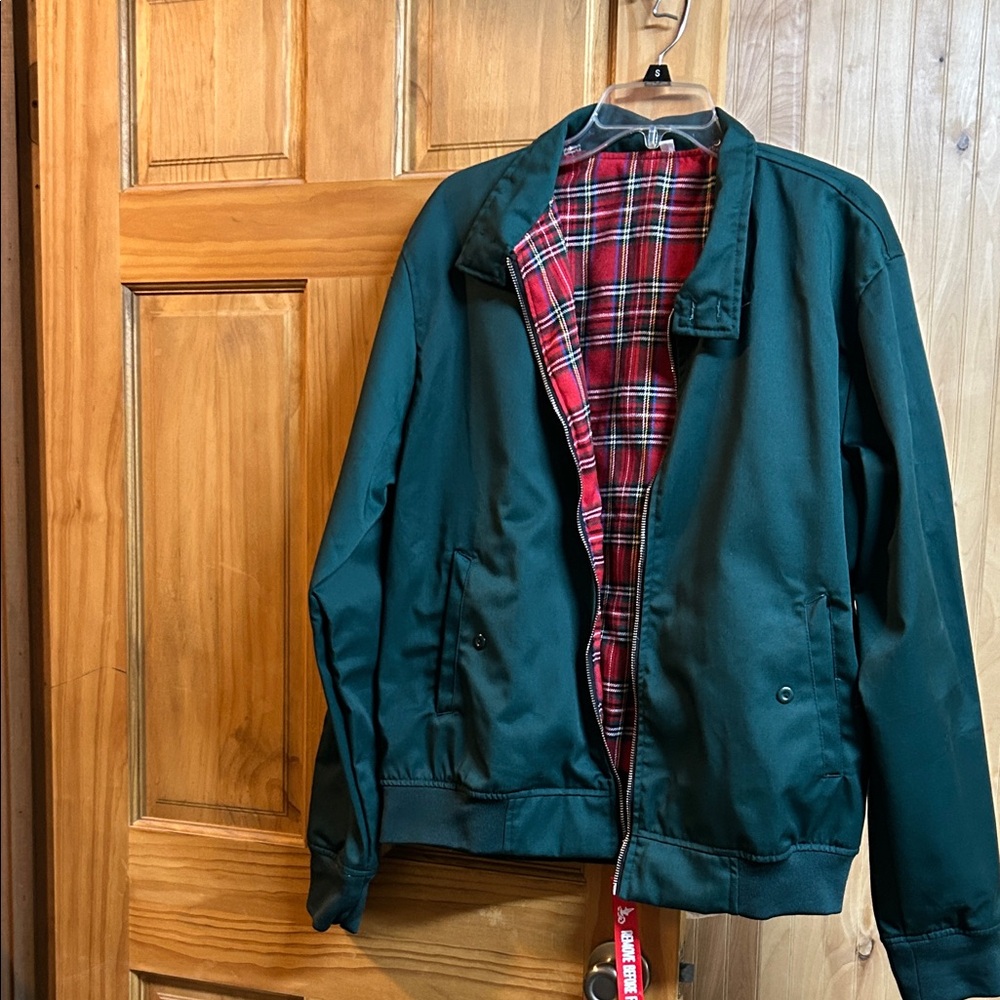 Green Plaid-Lined Men's Jacket